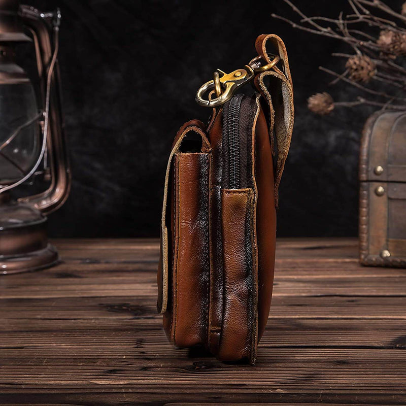 Men's Genuine Leather Waist Bag for Everyday Carry and Travel Essentials