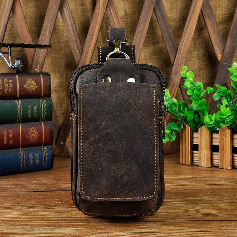 Men's Genuine Leather Waist Bag for Everyday Carry and Travel Essentials