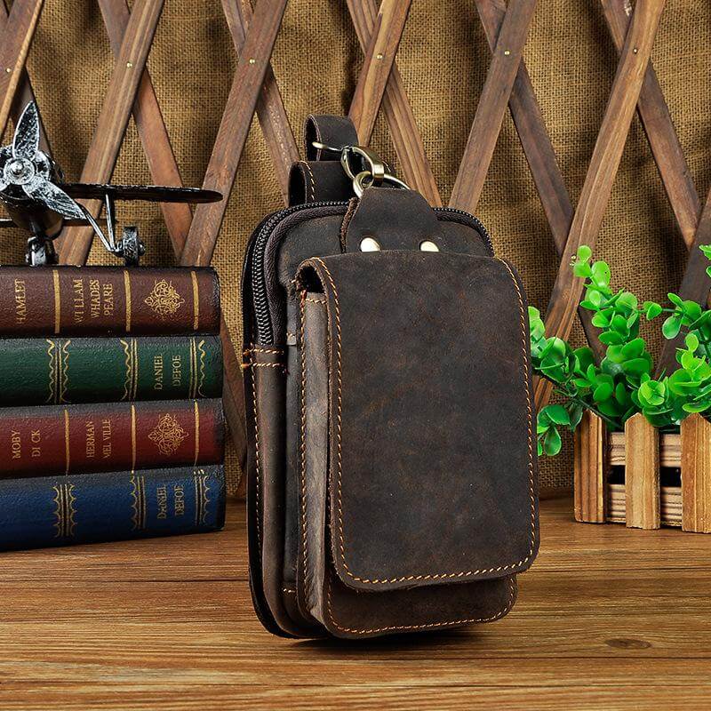 Men's Genuine Leather Waist Bag for Everyday Carry and Travel Essentials