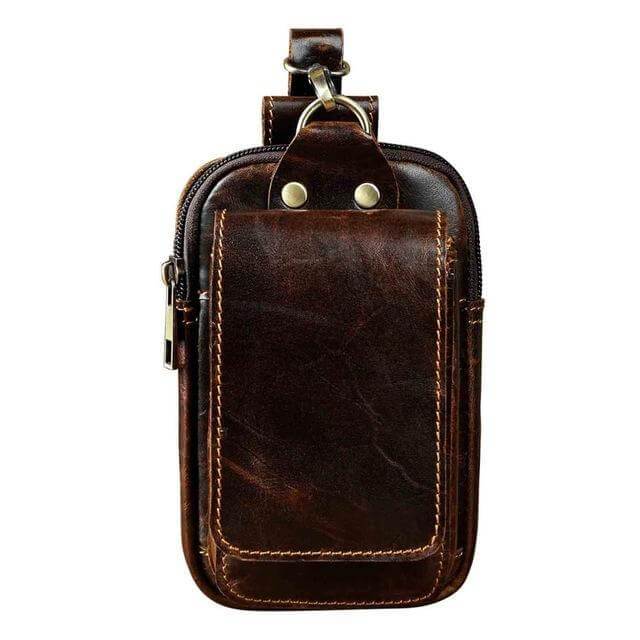 Men's Genuine Leather Waist Bag for Everyday Carry and Travel Essentials