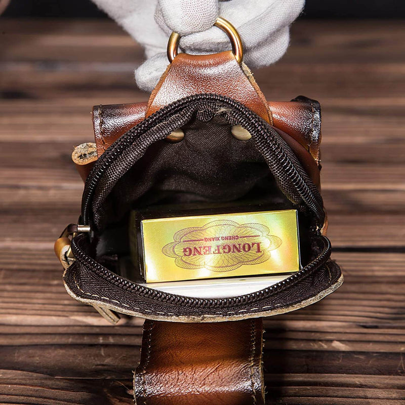 Men's Genuine Leather Waist Bag for Everyday Carry and Travel Essentials