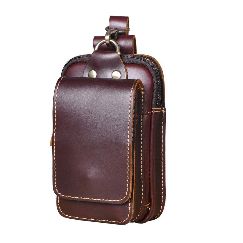 Men's Genuine Leather Waist Bag for Everyday Carry and Travel Essentials