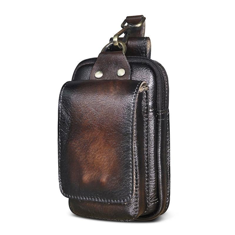 Men's Genuine Leather Waist Bag for Everyday Carry and Travel Essentials