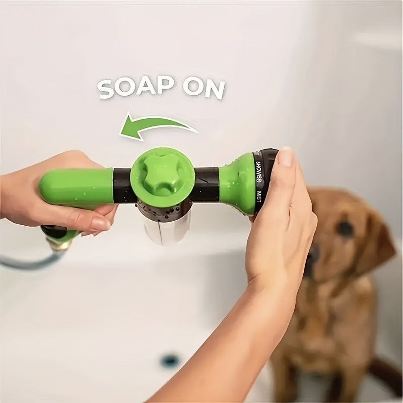 Dog Shower and Hose Attachment 8 in 1 - Washing, Spraying, Cleaning