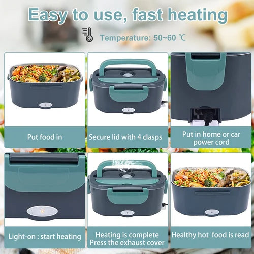 Portable Electric Heated Lunch Box for Home and Car