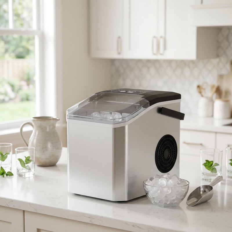 Compact Ice Cube Maker with Fast Ice Production for Home and On-the-Go