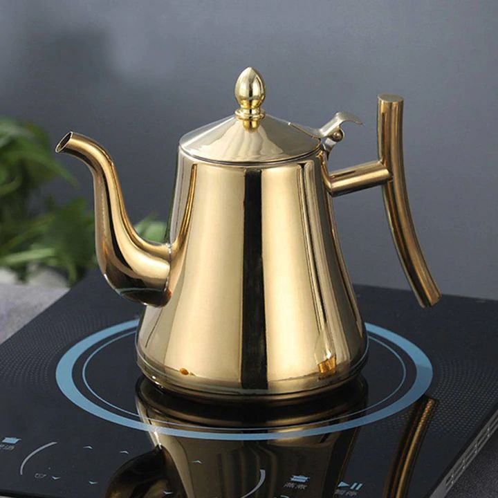 Induction Kettle in Stainless Steel with Filter for Kitchen Use