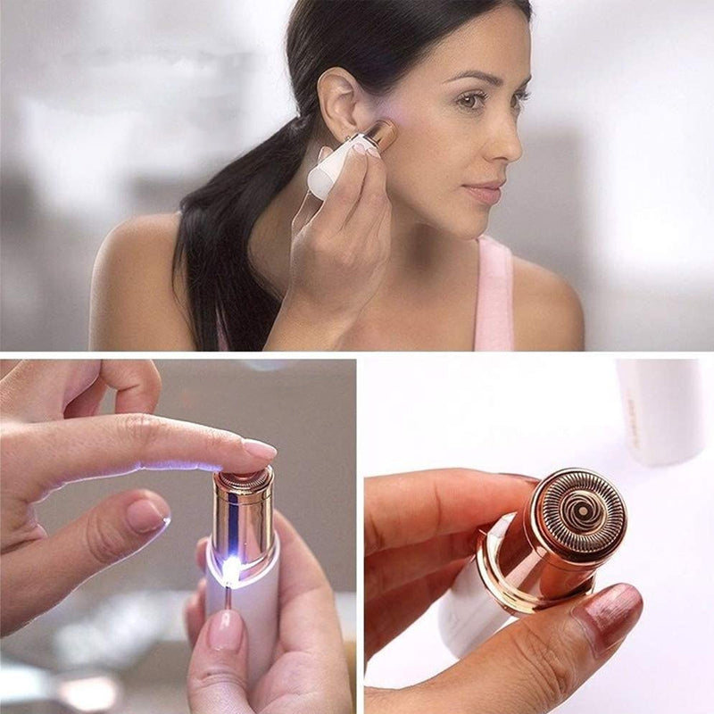 Rechargeable Facial Hair Remover with Compact Lipstick Design