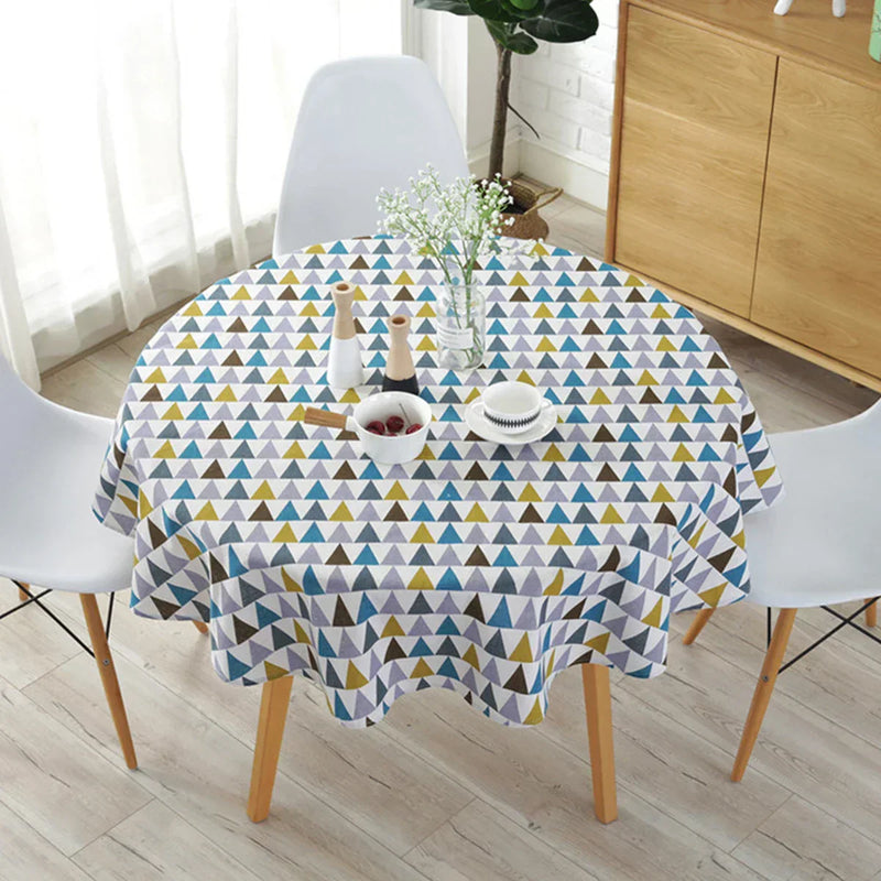 Round Tablecloth with Herringbone Pattern for Stylish Table Decoration