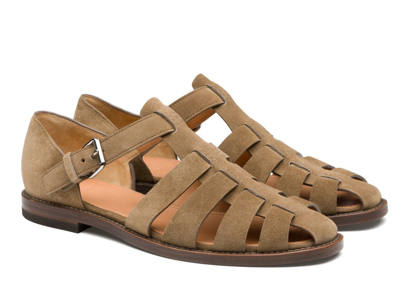 Men's Summer Sandals with Closed Toe and Adjustable Buckle
