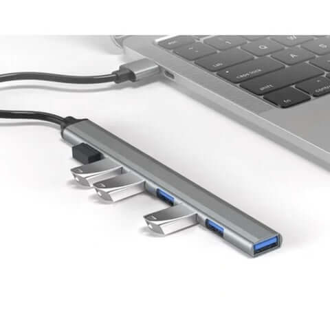 Seven-Port Aluminium USB Hub for Laptop and Desktop Connectivity