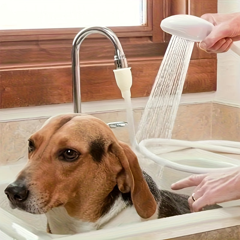 Handheld Shower with Hose and Brush Attachment – For Pets, Garden, and Kitchen