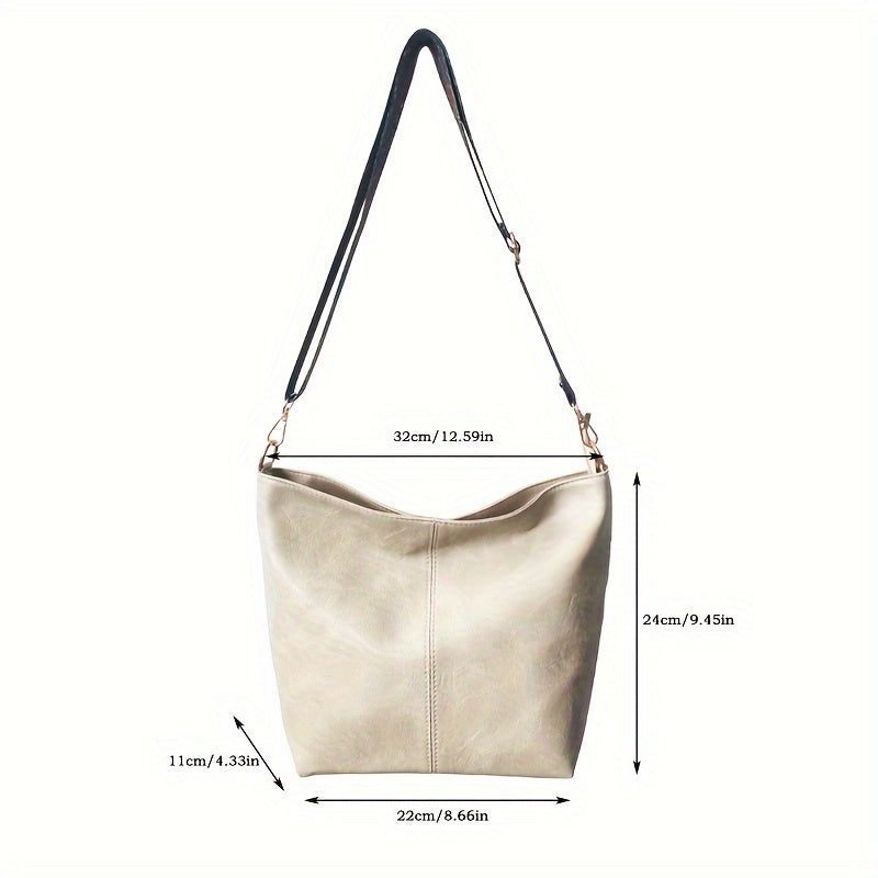 Wide Geometric Bag – Large Capacity Crossbody with Retro Vibe