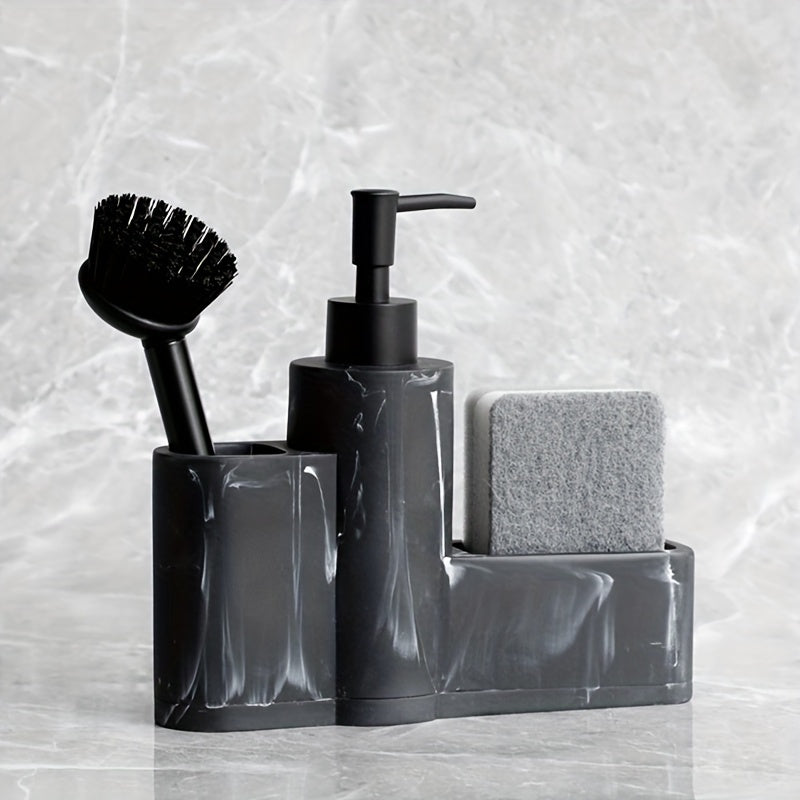 Kitchen Soap Dispenser with Brush and Sponge Holder – Luxurious and Practical