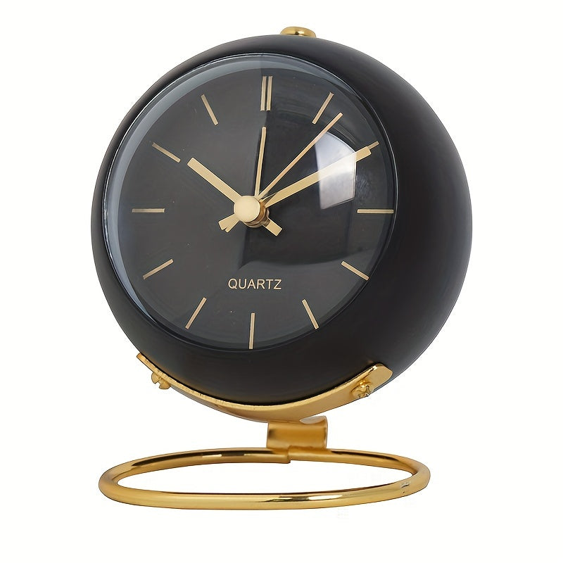 Nordic Silent Desk Clock – Luminous Hands & Metal Frame