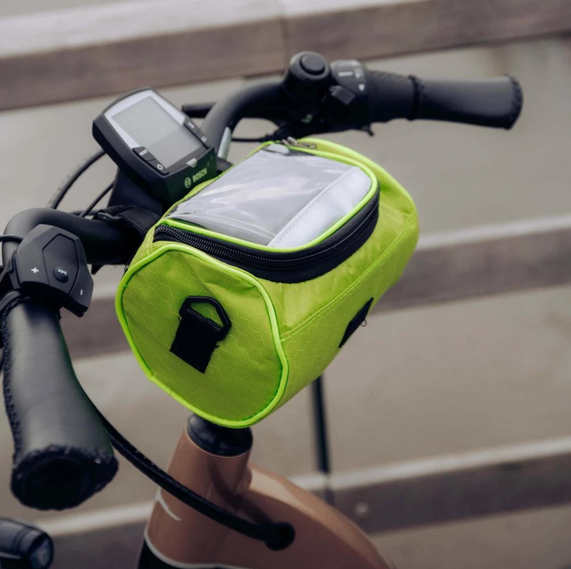 Practical Bicycle Handlebar Bag with Smartphone Holder and Water-Resistant Material