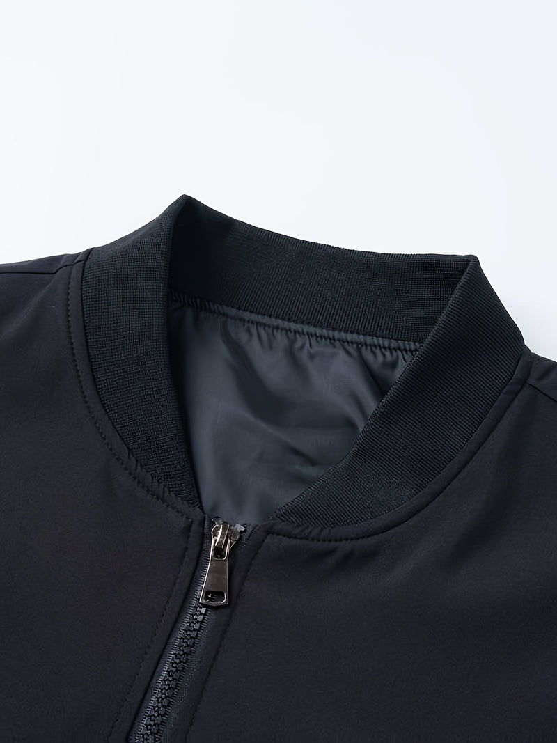 Men's Summer Jacket with Baseball Collar and Zip Fastening for Casual Use