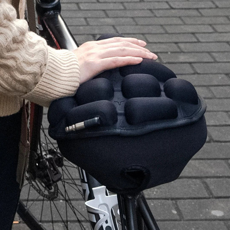 Inflatable Bike Seat Cover with Air Cells and an External Valve