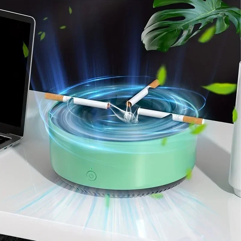 Air Purifying Ashtray with Smoke Extraction – Compact and Quiet for Indoor Use
