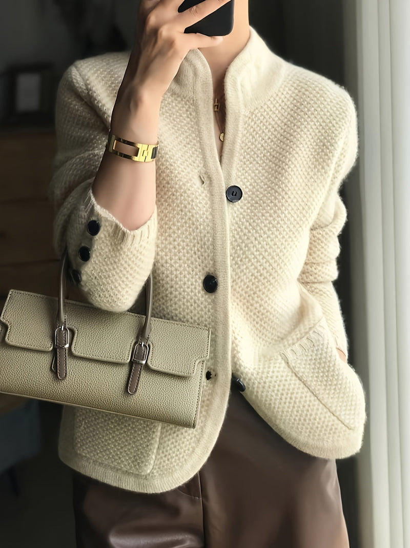 Ladies Knitted Sweater with High Neck – Comfortable and Timeless