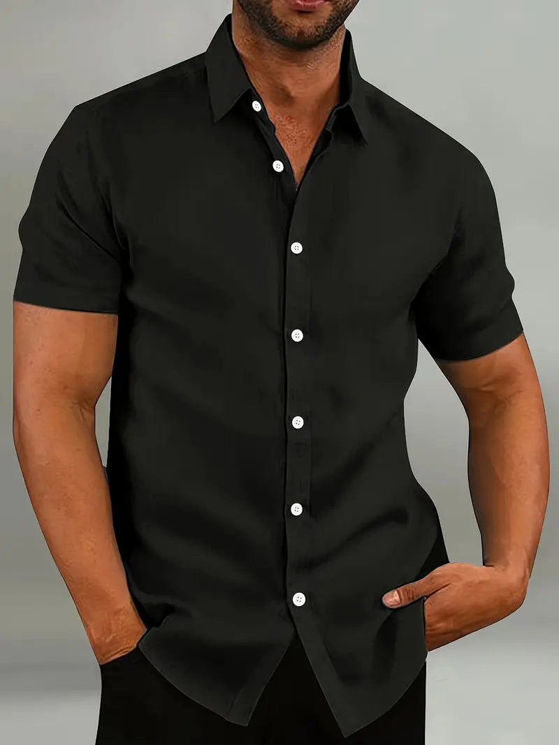 Men's Short Sleeve Shirt Made from Light and Breathable Material