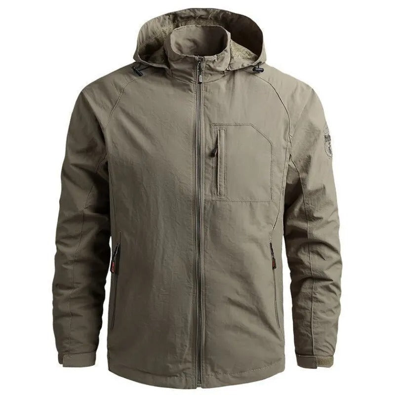 Water-Resistant Men's Summer Jacket with Breathable Material and Practical Pockets