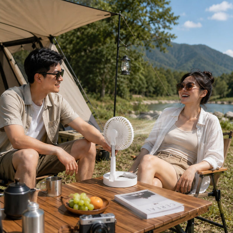 Foldable Rechargeable Desk Fan with Quiet Cordless Airflow