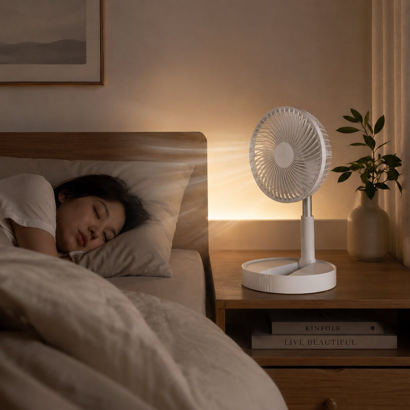 Foldable Rechargeable Desk Fan with Quiet Cordless Airflow