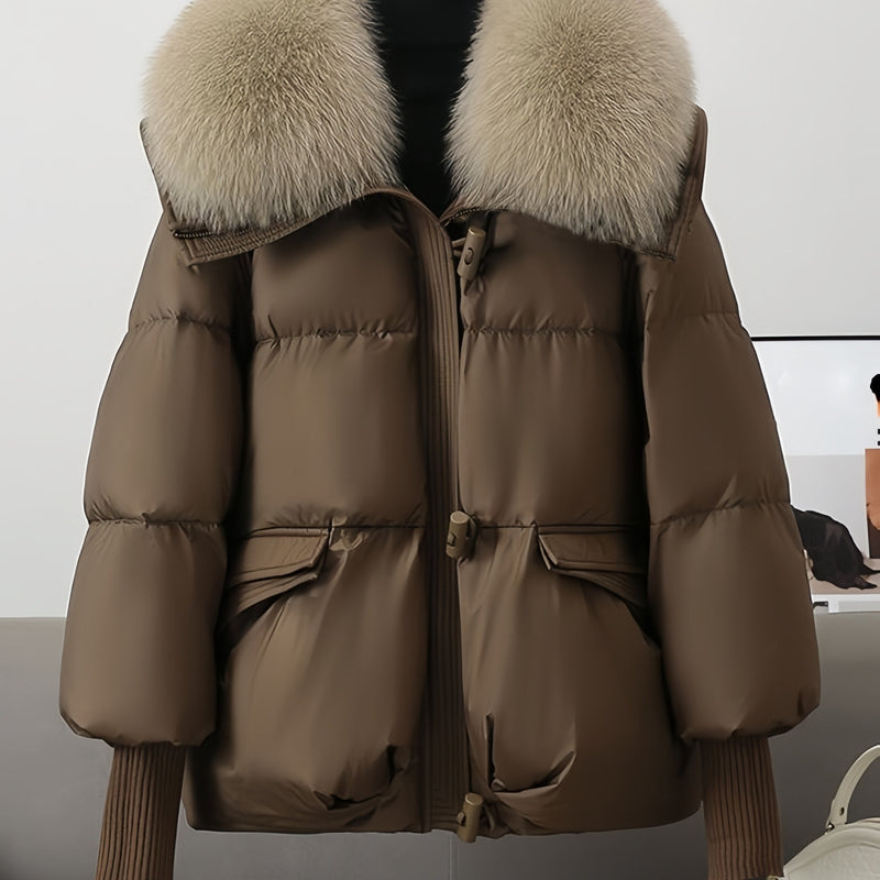 Ladies' bomber jacket with removable collar – Warm and elegant