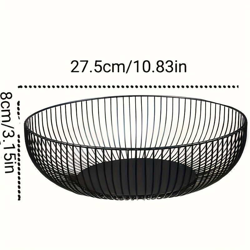 Round Metal Fruit Bowl for Table and Kitchen – Minimalist and Decorative Design