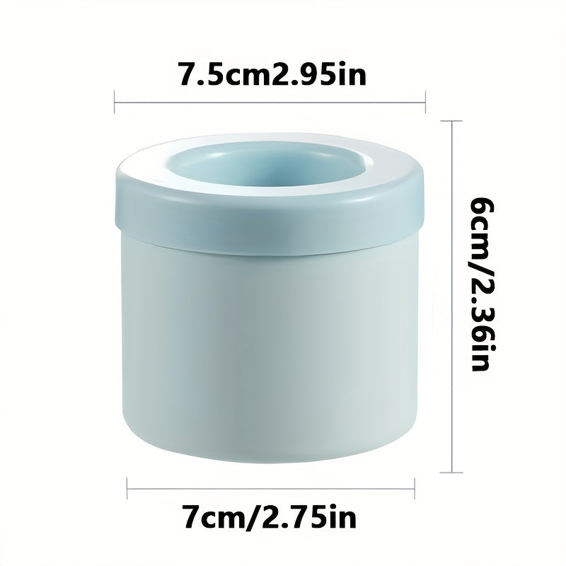 Silicone Cylindrical Ice Tray with Removable Ice Container for Cold Drinks
