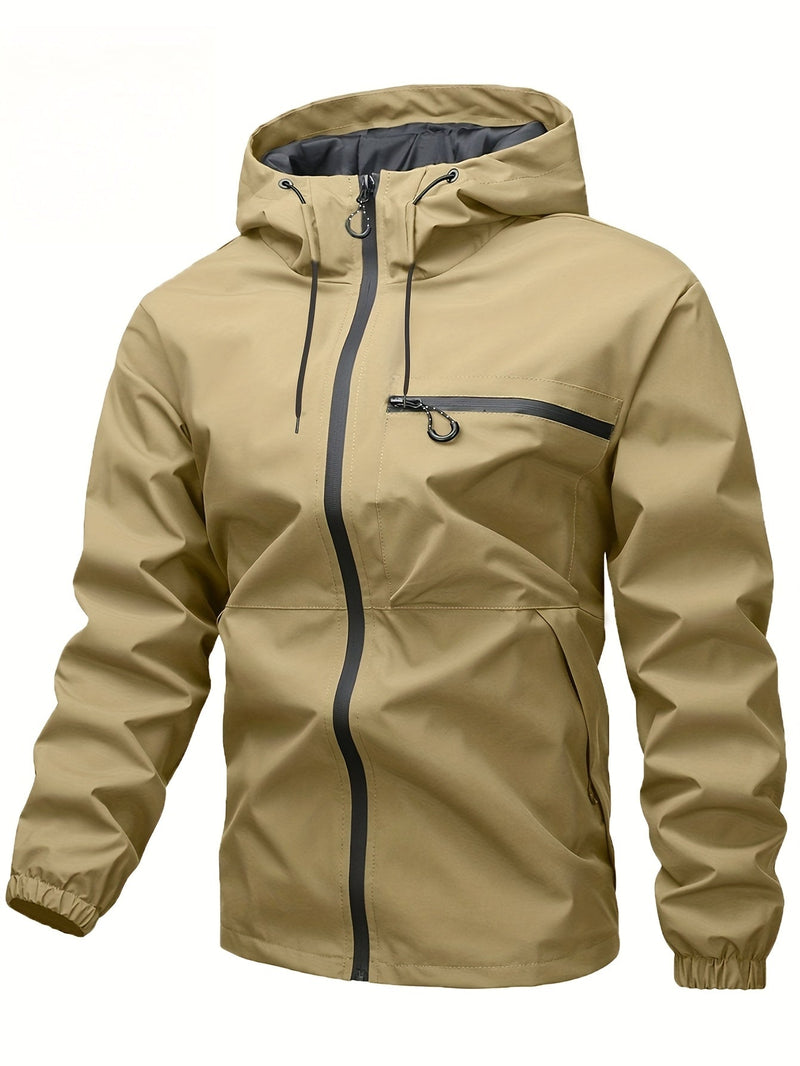 Men's Outdoor Jacket for Spring and Autumn – Windproof Hooded Jacket for Outdoor Activities
