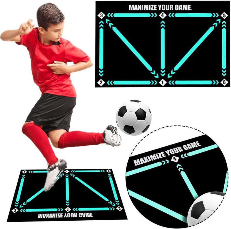 Football Training Mat with Guided Footwork & Ball Control Drills