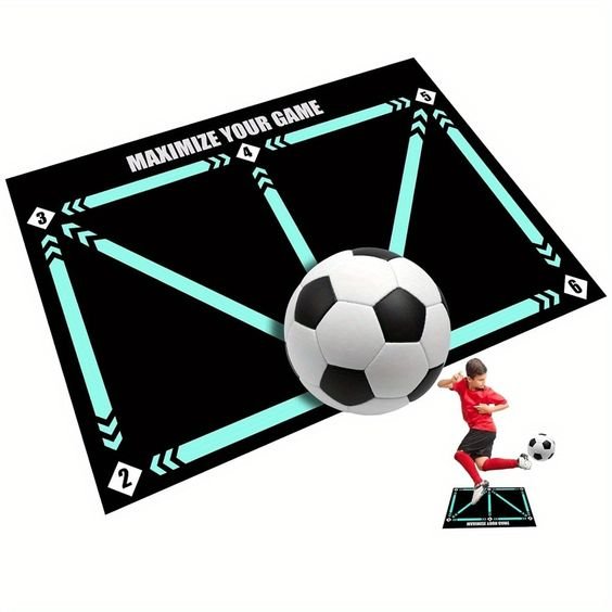 Football Training Mat with Guided Footwork & Ball Control Drills