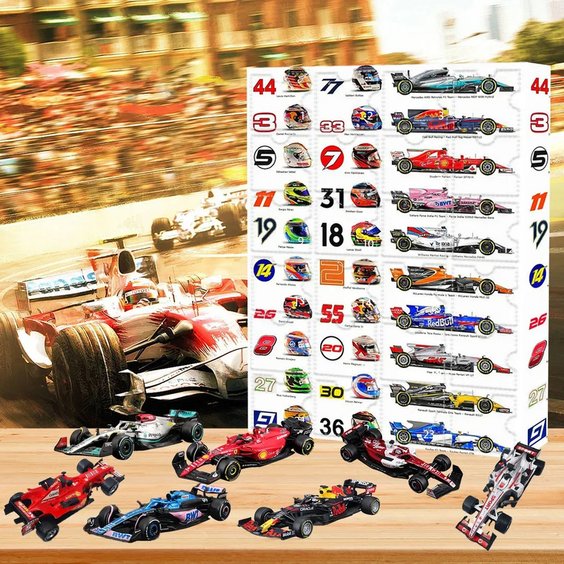 24-Day Racing Car Advent Calendar with Miniature Motorsport Collectibles