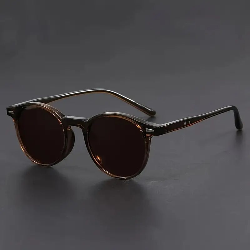 Men's Round Full-Frame Sunglasses with Retro Design