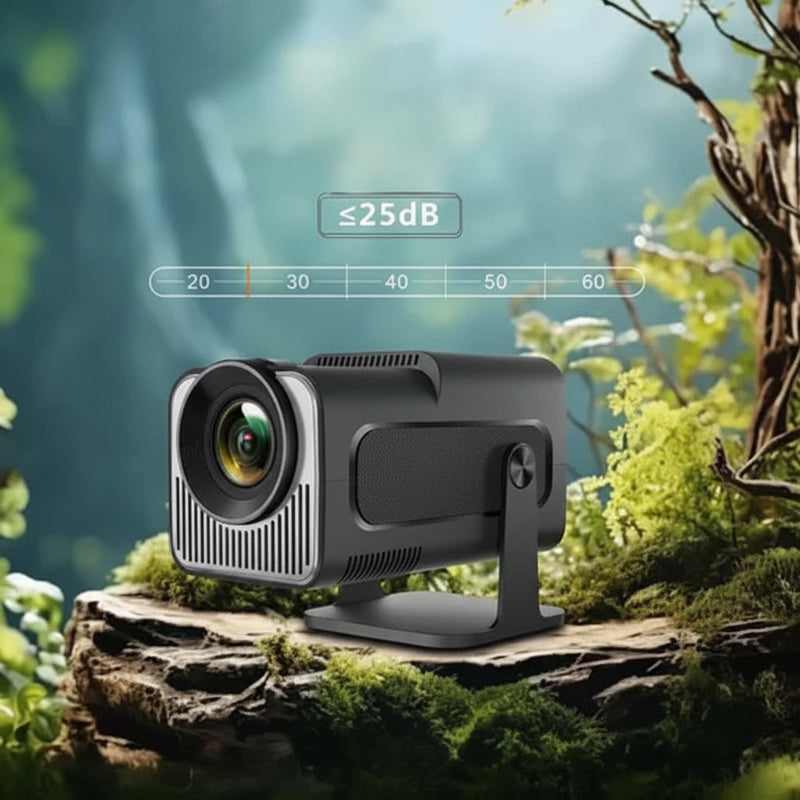 Full HD Mini Projector with Wireless Connectivity and Rotating Stand