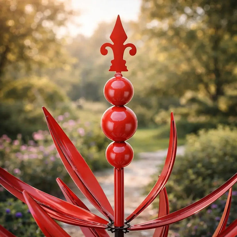 Metal Lotus Kinetic Garden Wind Spinner