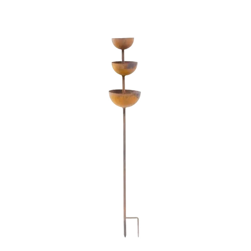 Three-Tier Iron Garden Bird Station with Ground Stake