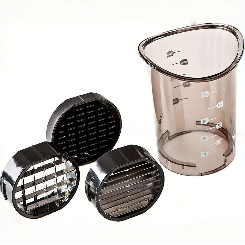 Manual Food Chopper with Interchangeable Cutting Inserts