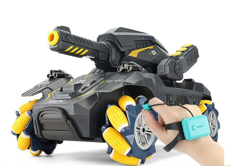 Gesture-Controlled 4WD RC Stunt Tank with 360° Rotation
