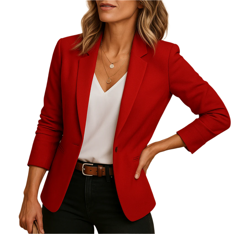 Ladies Tailored Blazer with Long Sleeves for Timeless Elegant Looks