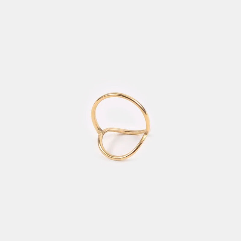 Oval Ring in Stainless Steel with an Elongated Open Frame