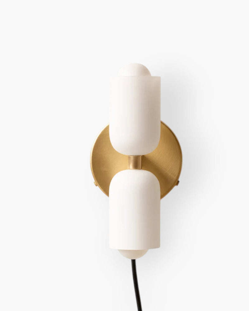Double-Head Frosted Glass Wall Sconce with Soft Ambient Lighting