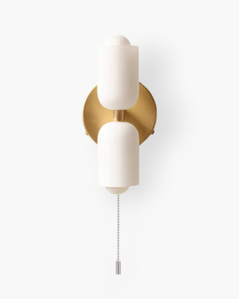 Double-Head Frosted Glass Wall Sconce with Soft Ambient Lighting