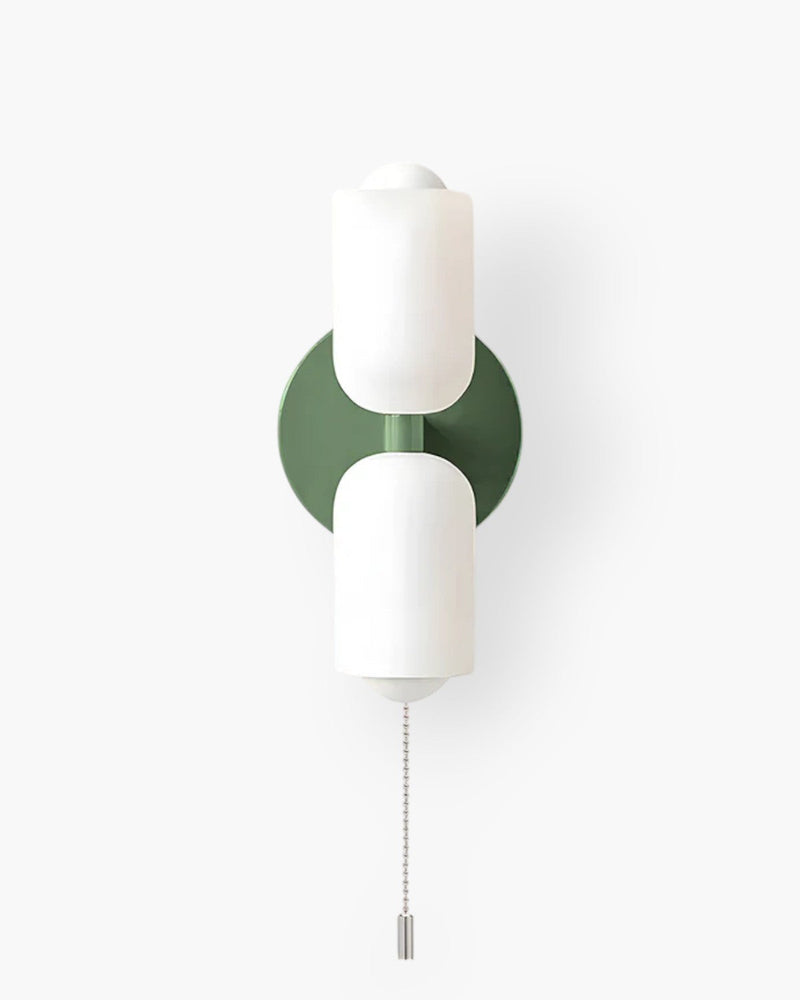 Double-Head Frosted Glass Wall Sconce with Soft Ambient Lighting