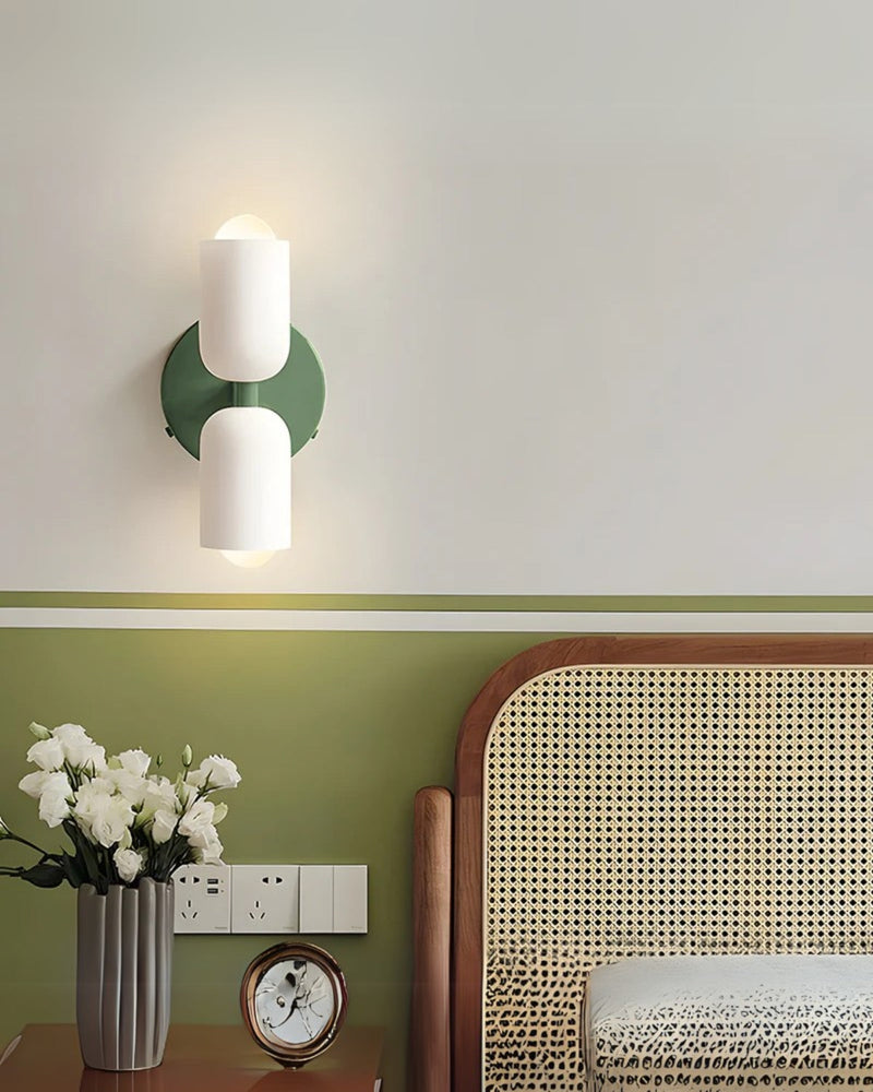 Double-Head Frosted Glass Wall Sconce with Soft Ambient Lighting