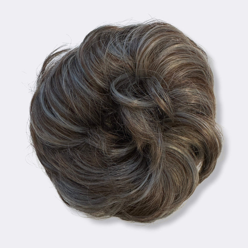 Messy Bun Hair Scrunchie with Synthetic Fibres and Elastic Attachment