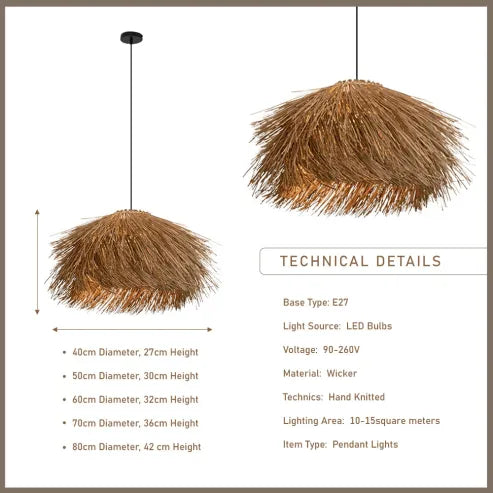Handmade Rattan Pendant Light for a Warm Natural Atmosphere in Your Home