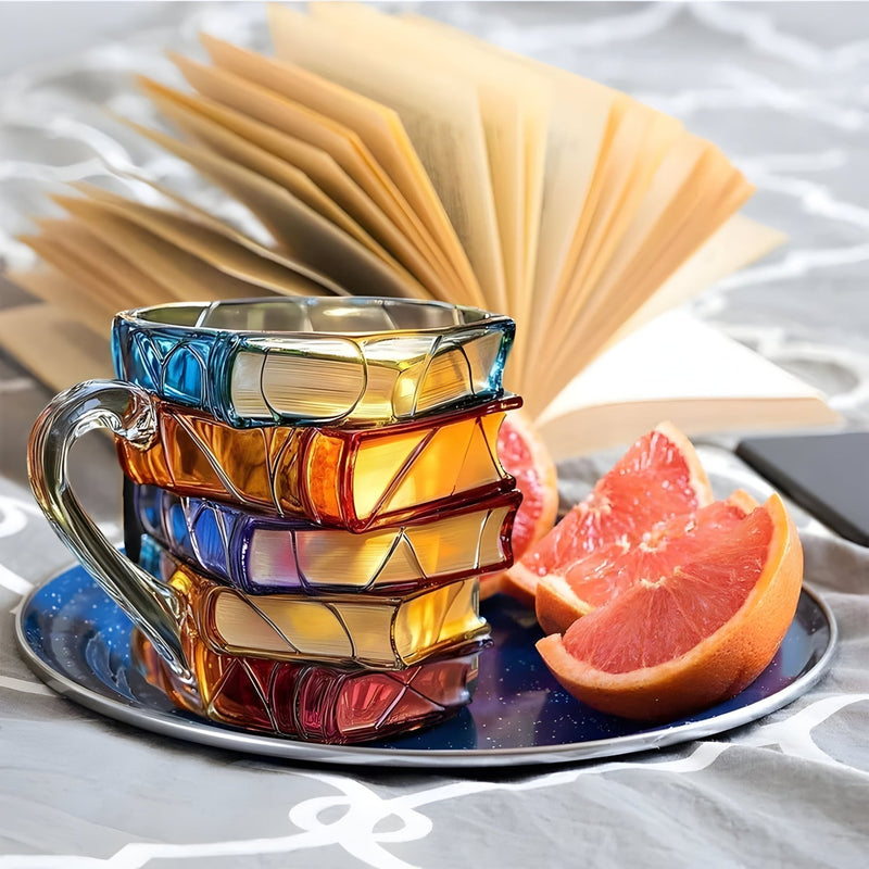 Decorative Resin Mug with 3D Book Design – Unique and Eye-Catching